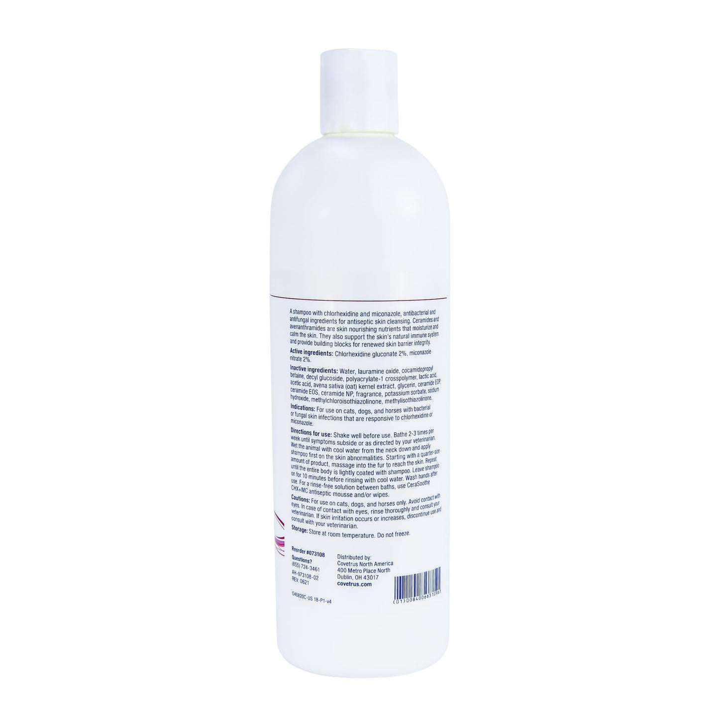 CeraSoothe® CHX+MC Antiseptic Shampoo for Dogs, Cats & Horses – Skin Cleansing with Chlorhexidine & Miconazole 8 oz