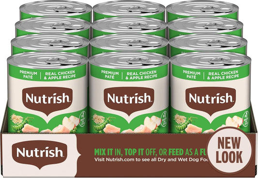 Nutrish Real Beef & Pumpkin Recipe Whole Health Blend Premium Paté Wet Dog Food, 13 oz. Can, 12 Count, Packaging May Vary (Rachael Ray)