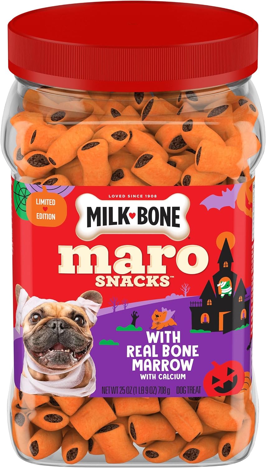 Milk-Bone Spooky Biscuits, Halloween Dog Treats, 24 Oz. Pail