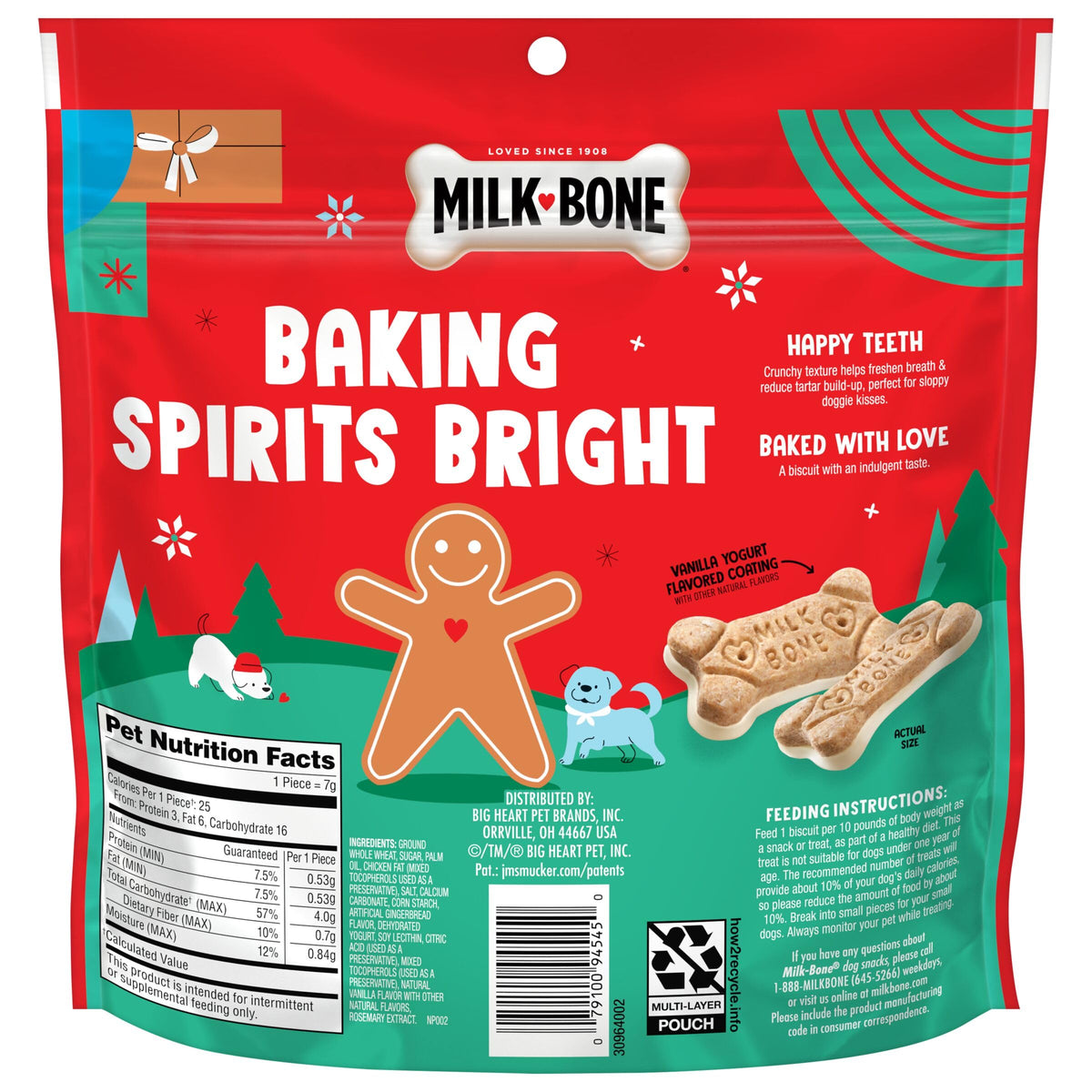 Milk-Bone Dipped Gingerbread Artificially Flavored Dog Biscuits, 10 Oz. Bag