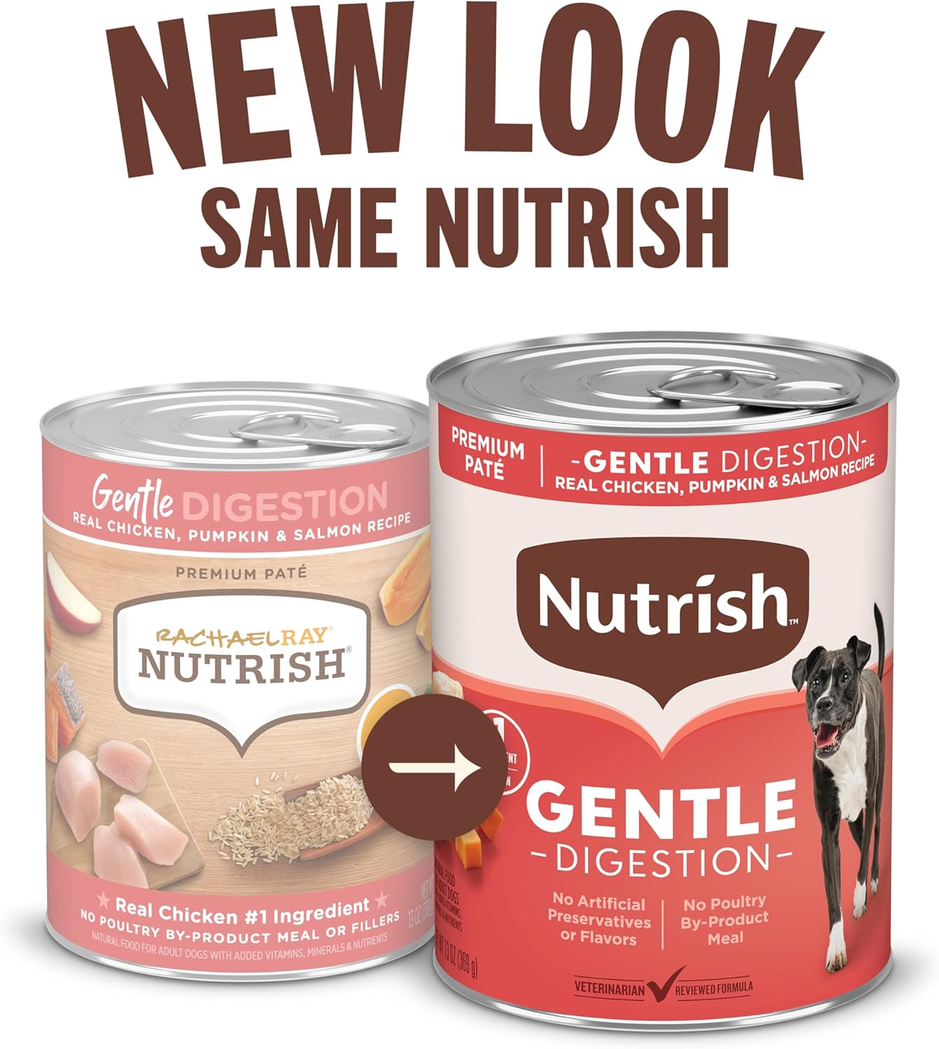 Nutrish Real Beef & Pumpkin Recipe Whole Health Blend Premium Paté Wet Dog Food, 13 oz. Can, 12 Count, Packaging May Vary (Rachael Ray)