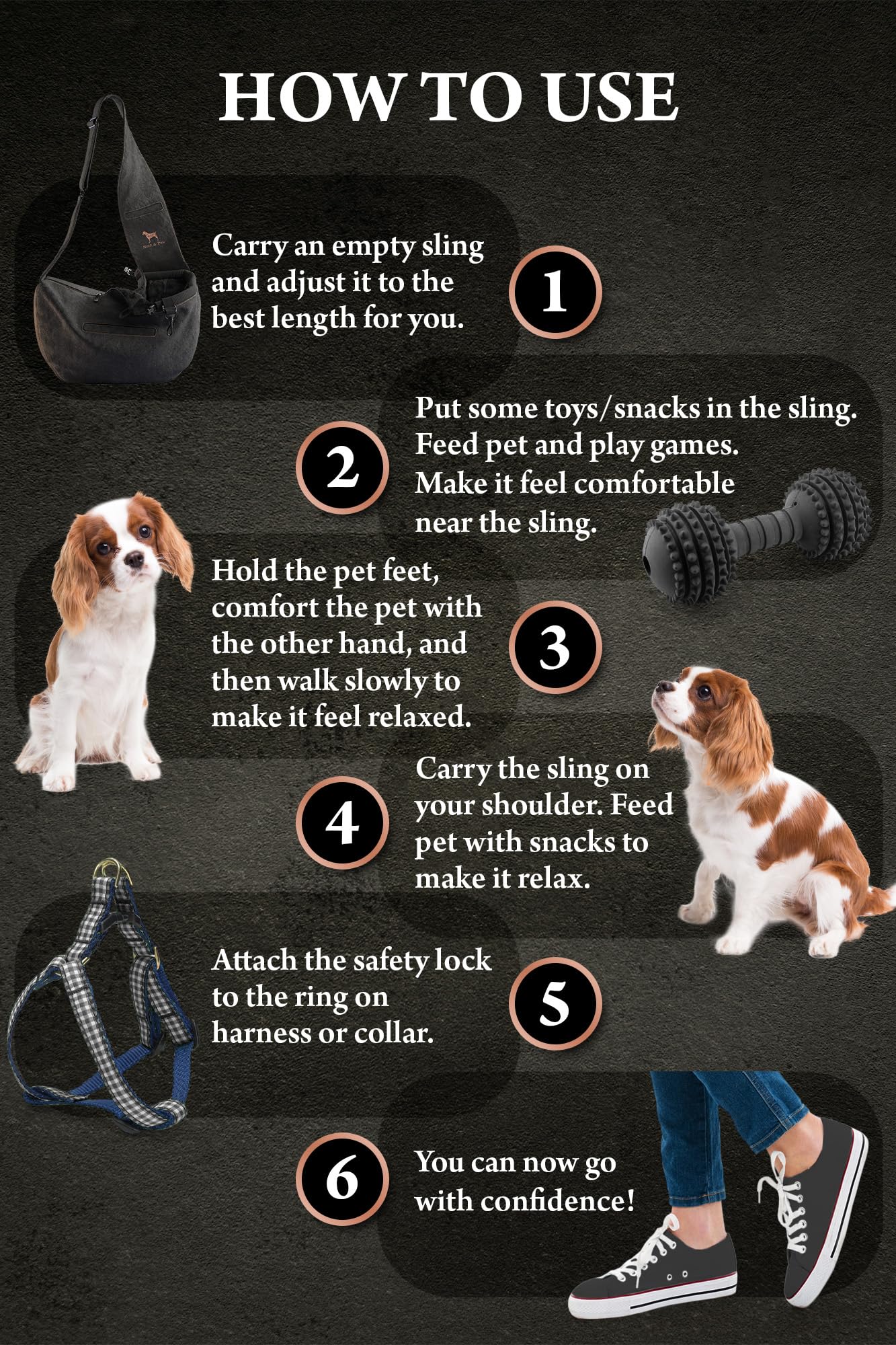 Noah & Paw Dog Sling Carrier for Small Dogs 5-18lb, Dog Sling for Small Dogs and Cats, Dog Carrier with Adjustable Padded Strap, Denim Lined with Fur, 3X Safety Features, Machine Washable