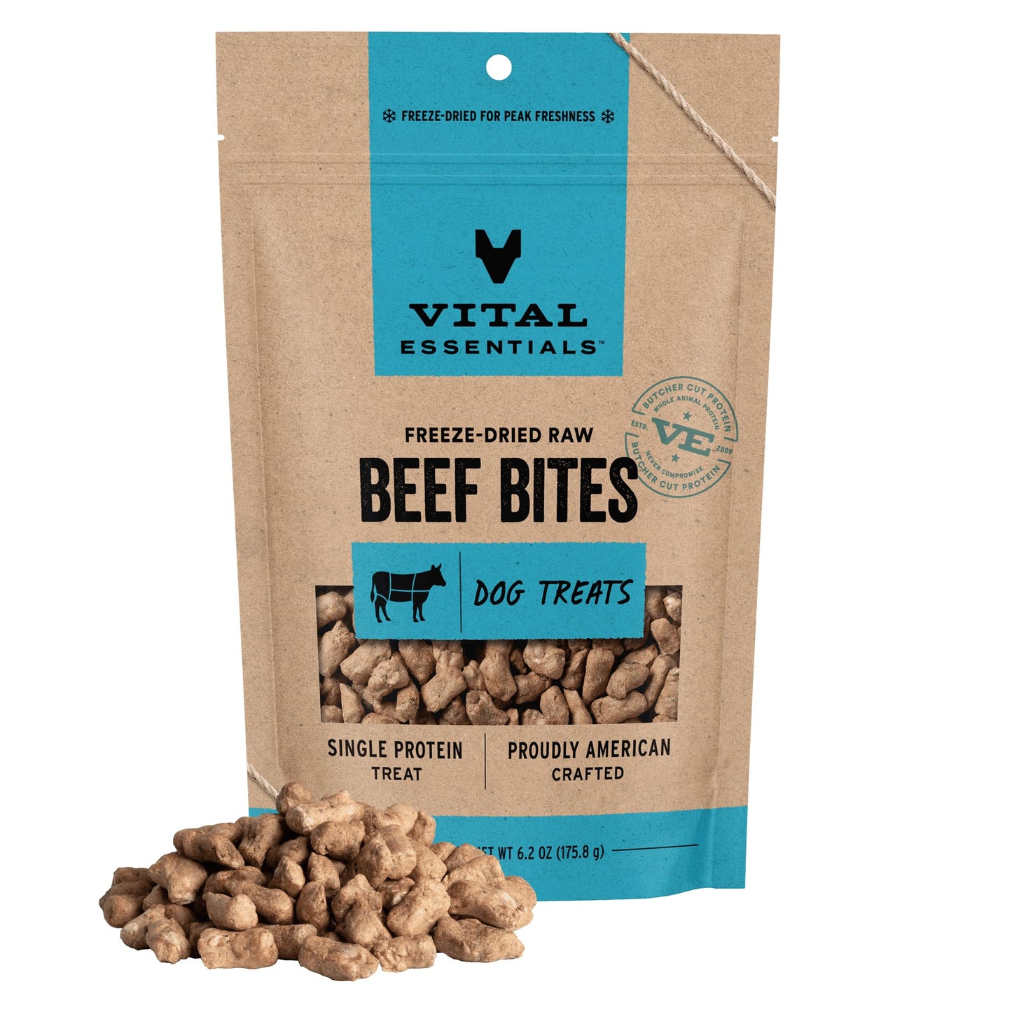 Vital Essentials Freeze Dried Dog Treats | Salmon Bites, Single Protein | Premium Quality | Grain Free Training Treats for Dogs, 2.5 oz Bag