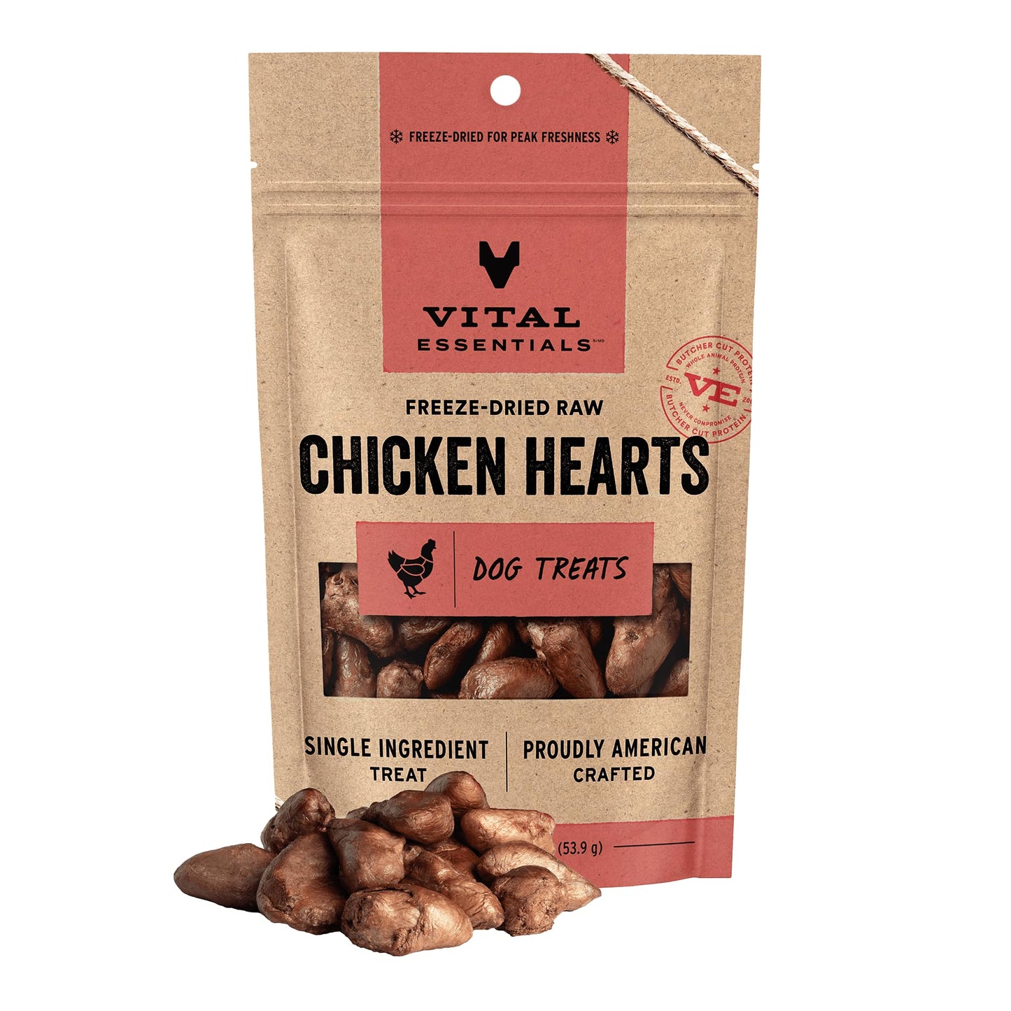 Vital Essentials Freeze Dried Raw Chicken Necks Dog Treats | Single Ingredient | Premium Quality | Grain Free Treats for Dogs, 9 oz Bag