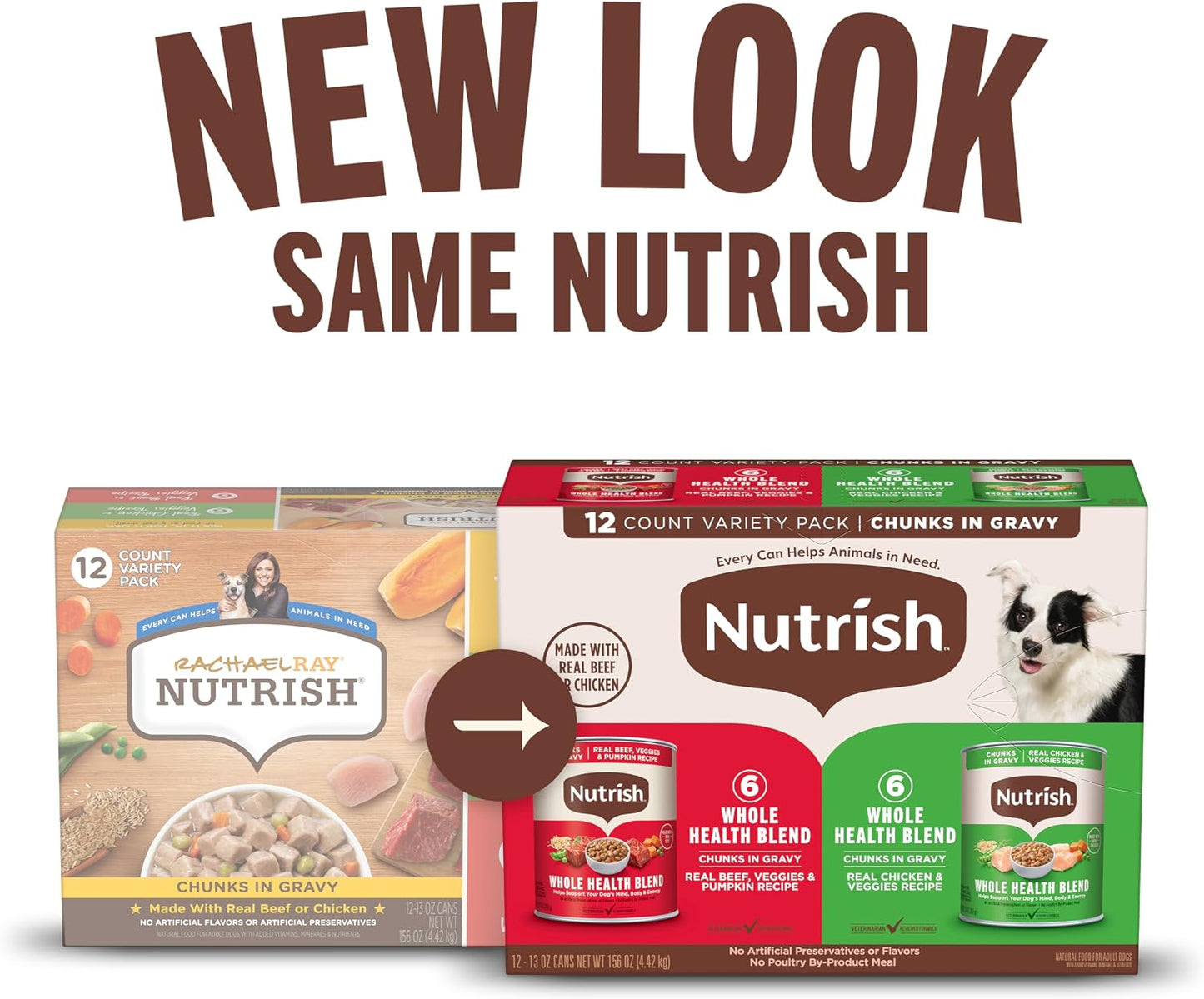 Nutrish Rachael Ray Wet Dog Food Chunks in Gravy Real Chicken & Veggies Recipe, 13 oz. Can, 12 Count