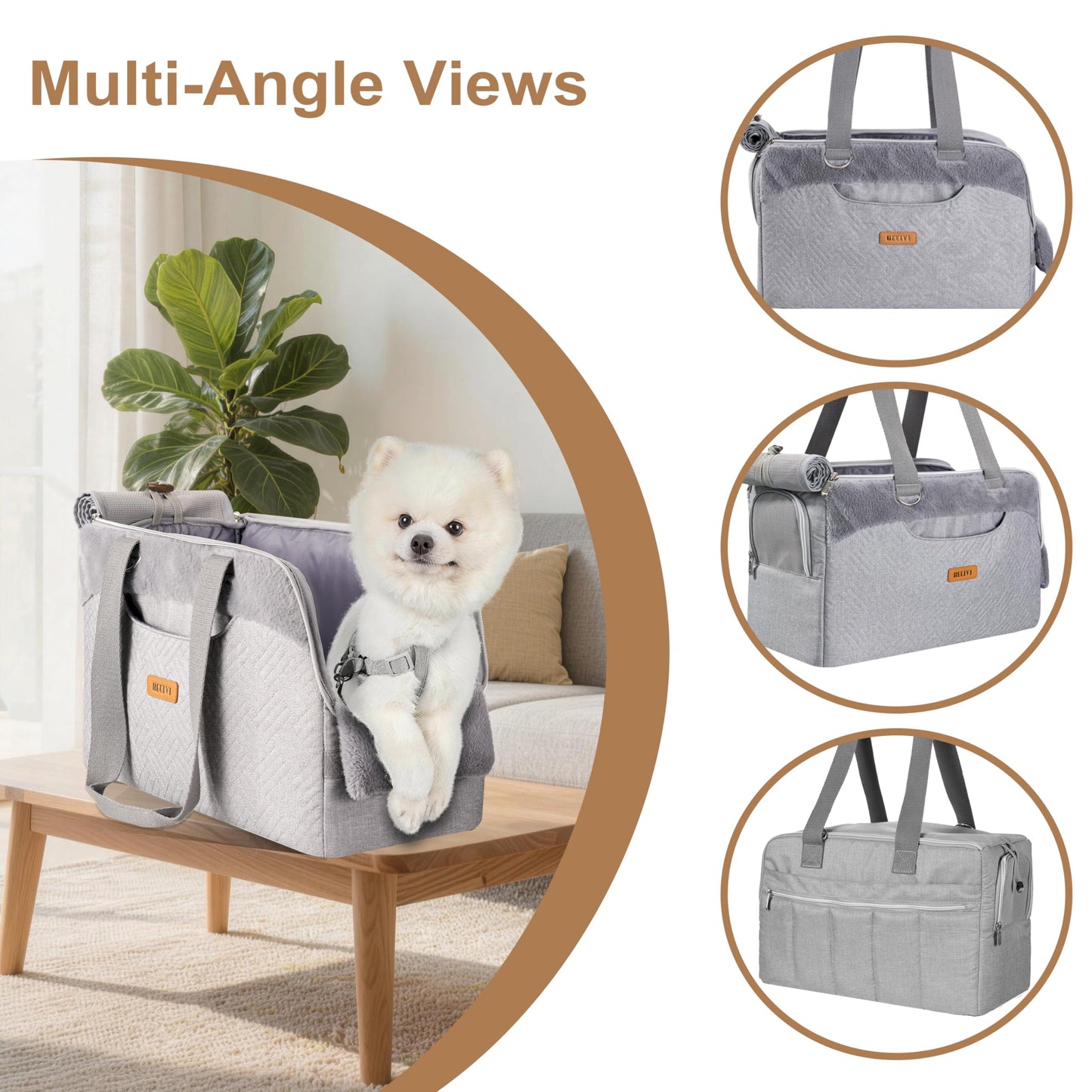 Dog Purse Carrier for Small Dogs Cats Rabbits Up to 12lbs, Lightweight Pet Sling Carriers with Crossbody Strap, Portable Puppy Soft Sided Tote Bag Carrier for Vet,Hiking,Travel Black