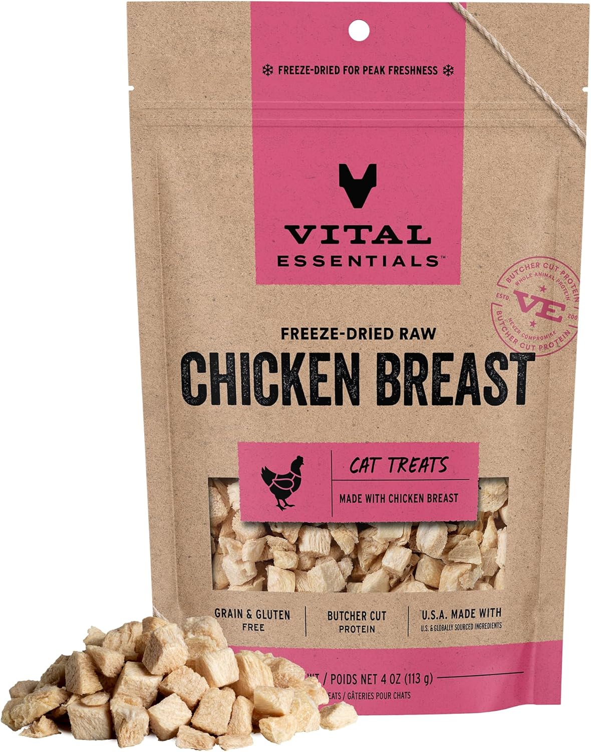 Vital Essentials Freeze Dried Cat Treats | Duck Liver, Single Ingredient | Premium Quality | Grain Free, Healthy Treats for Cats, 0.9 oz Bag