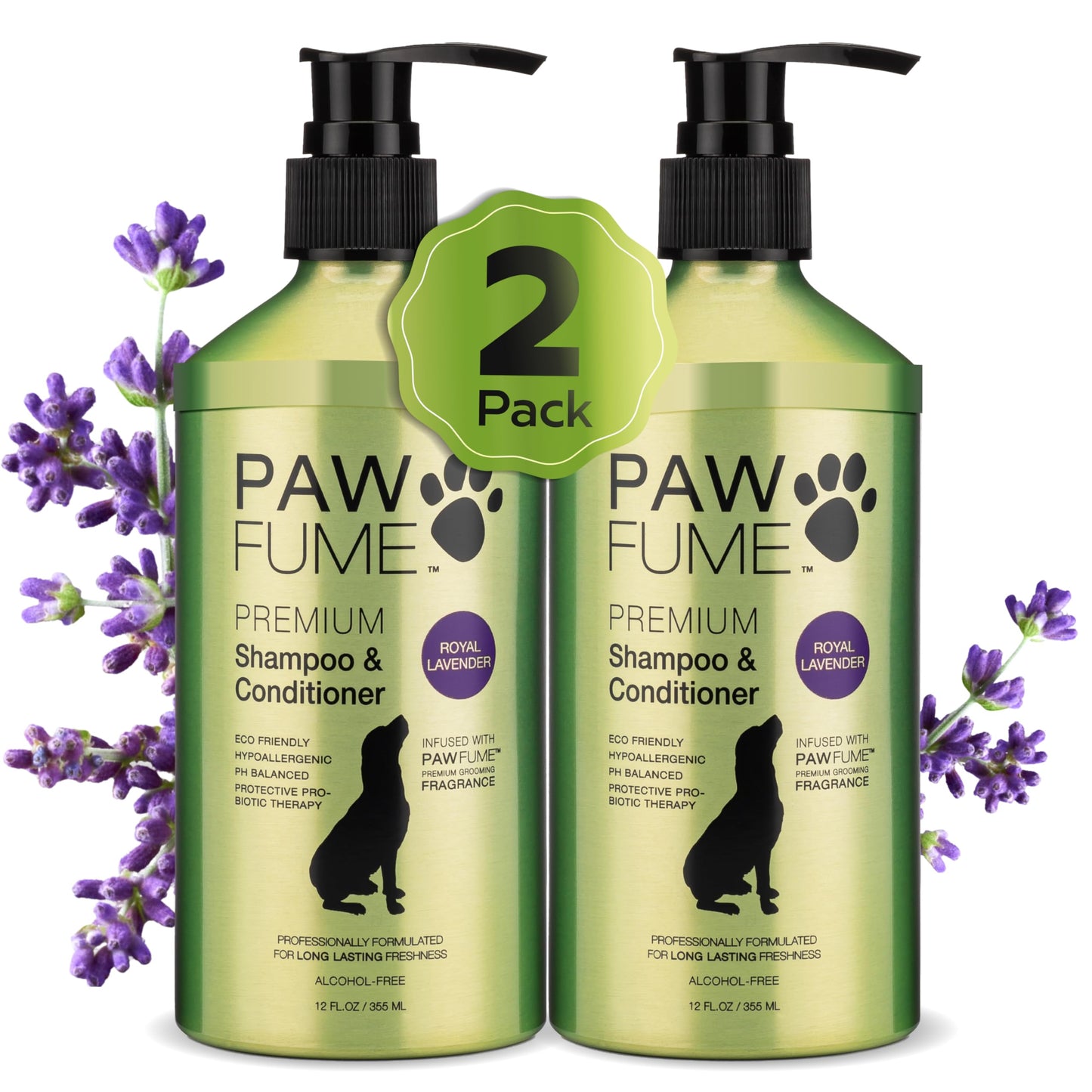 PAWFUME Deshedding Dog Shampoo and Conditioner, Show Dog, 1-Pack – Nourish & Detangle for Silky Soft Coat – Probiotic, Deep-Cleaning, pH-Balanced Formula – Salon-Quality Shampoo for Dogs