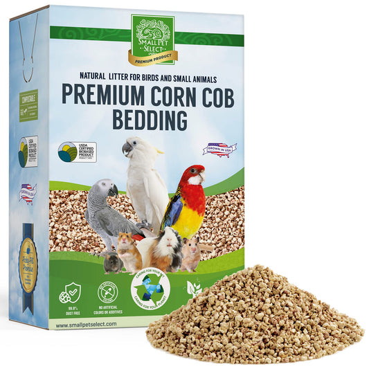 100% Natural Corn Cob Bedding for Pets - Small Pet Select Small Animal & Bird Cage Litter Safe for Hamsters, Guinea Pigs & More -6lb