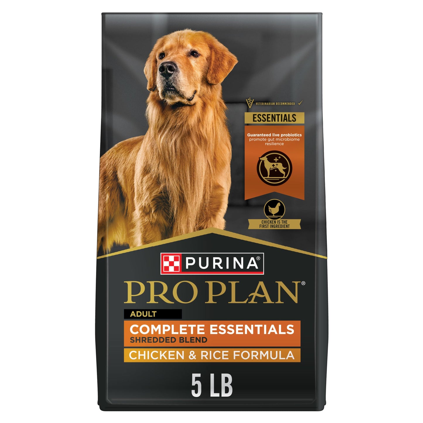 Purina Pro Plan Complete Essentials Shredded Blend Chicken and Rice Dog Food Dry Formula with Probiotics for Dogs - 15 lb.