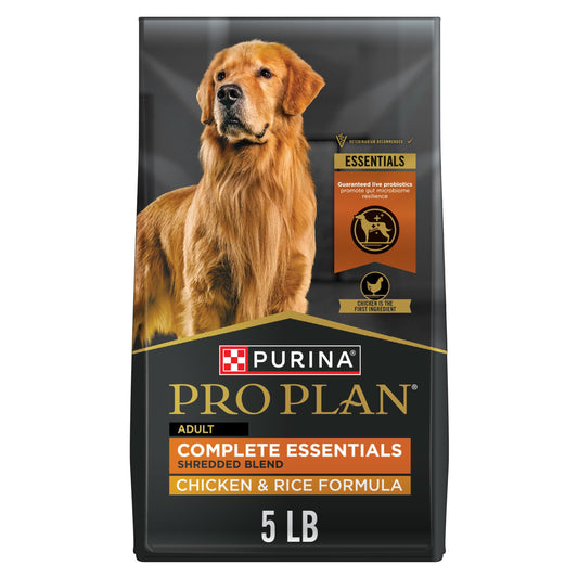 Purina Pro Plan Complete Essentials Shredded Blend Chicken and Rice Dog Food Dry Formula with Probiotics for Dogs - 15 lb.