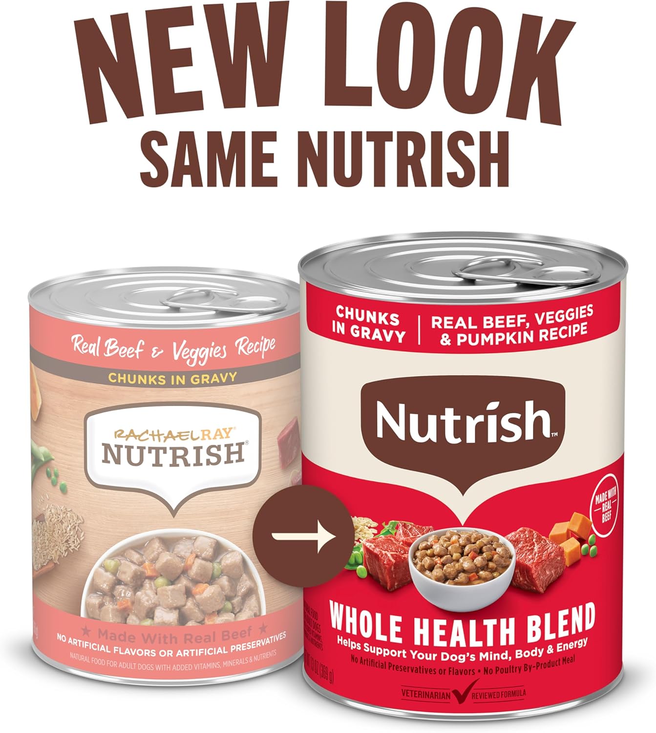 Nutrish Rachael Ray Wet Dog Food Chunks in Gravy Real Chicken & Veggies Recipe, 13 oz. Can, 12 Count
