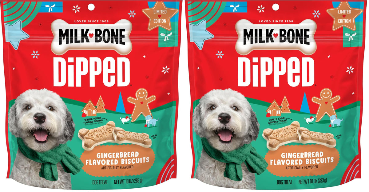 Milk-Bone Dipped Gingerbread Artificially Flavored Dog Biscuits, 10 Oz. Bag