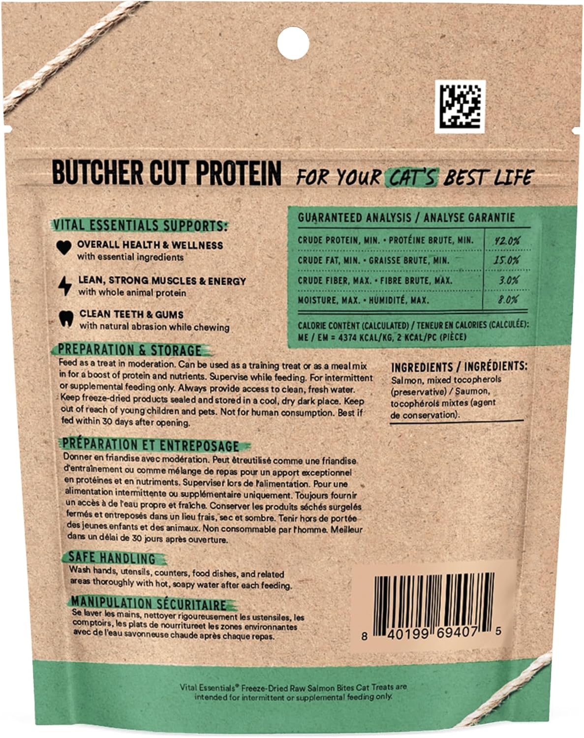Vital Essentials Freeze Dried Cat Treats | Ahi Tuna Bites, Single Protein | Premium Quality | Grain Free, Crunchy Cat Treats, 1.1 oz Bag