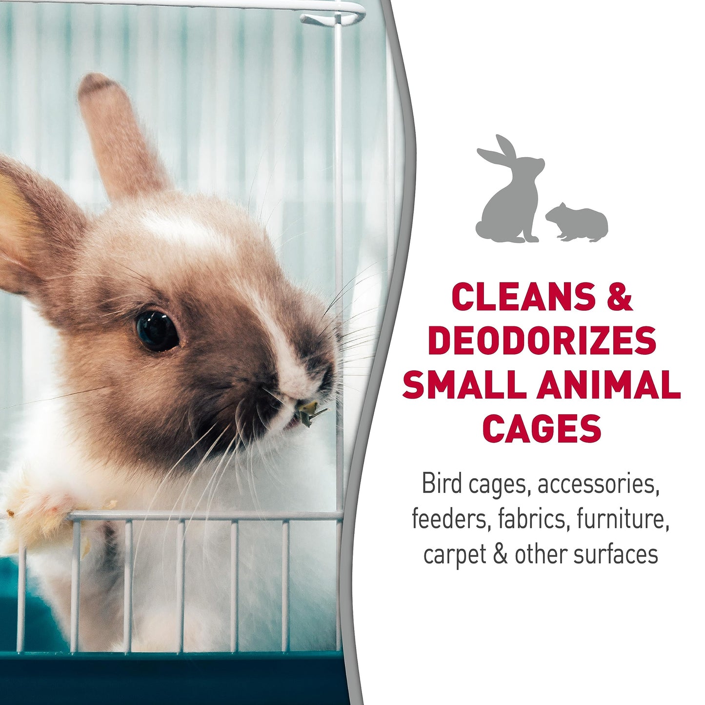 Nature’s Miracle Small Animal Cage and Surface Cleaner, Bio-Enzymatic Cleaning Formula, Destroy Tough Stains and Odors, 24 Ounces