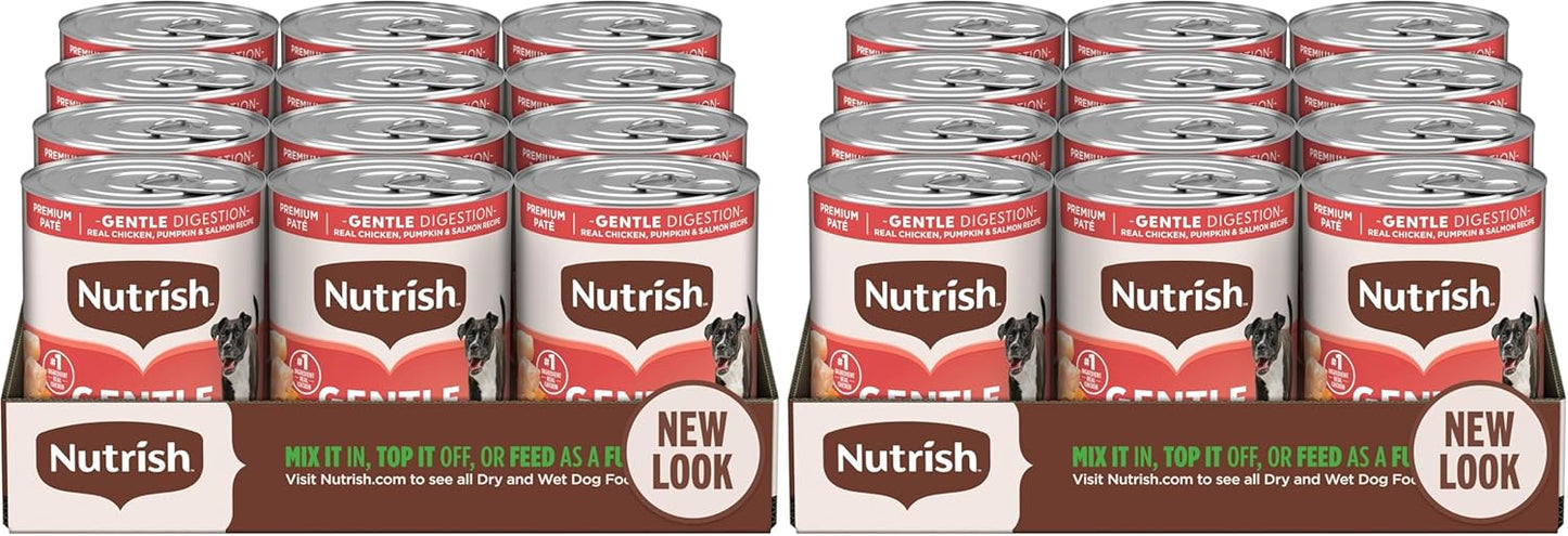 Nutrish Real Beef & Pumpkin Recipe Whole Health Blend Premium Paté Wet Dog Food, 13 oz. Can, 12 Count, Packaging May Vary (Rachael Ray)