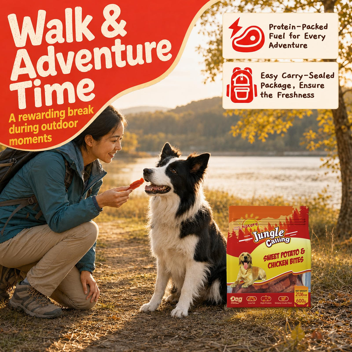 Jungle Calling Chicken & Sweet Potato Treats, Fiber-Rich, Digestible Chews