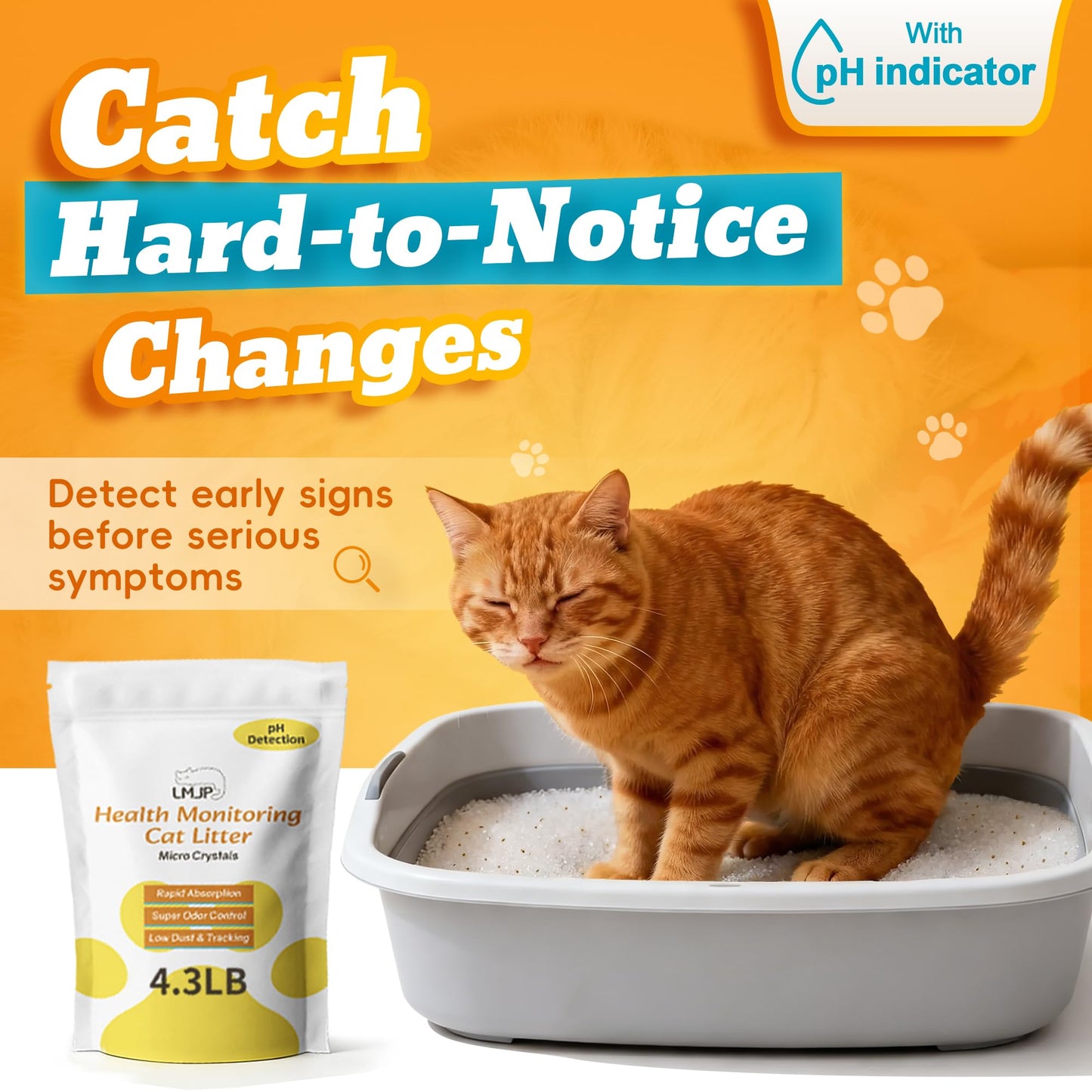 LMJP Crystal Cat Litter with Powerful Odor Control, Non-Clumping, Lasts Up to 2 Months, 8.6lb, Rapid Water Absorption, Unscented & Low Tracking Lightweight Blue & White Silica, 2 Pack of 4.3lb