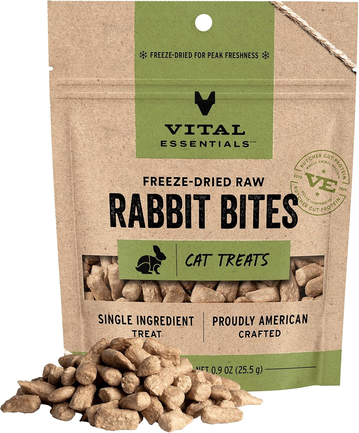 Vital Essentials Freeze Dried Cat Treats | Ahi Tuna Bites, Single Protein | Premium Quality | Grain Free, Crunchy Cat Treats, 1.1 oz Bag