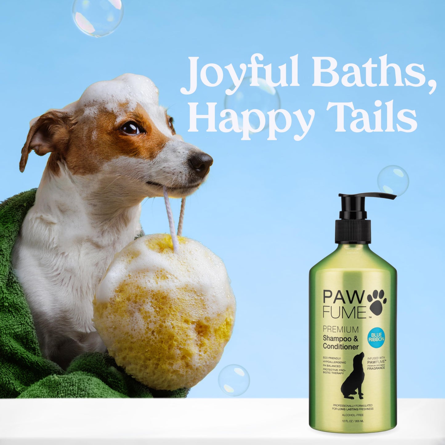 PAWFUME Deshedding Dog Shampoo and Conditioner, Show Dog, 1-Pack – Nourish & Detangle for Silky Soft Coat – Probiotic, Deep-Cleaning, pH-Balanced Formula – Salon-Quality Shampoo for Dogs