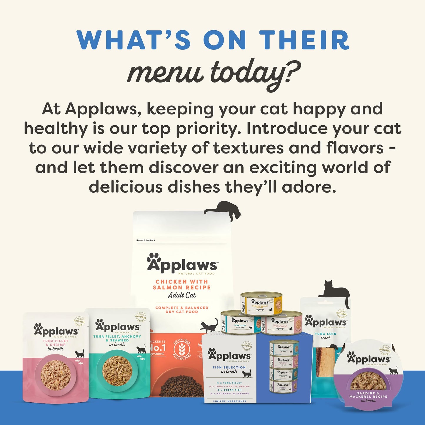 Applaws Natural Wet Cat Food in Broth, Limited and Natural Ingredients, High Protein with No Artificial Additives, Sardine & Mackerel in Broth (10 x 2.12 oz Easy-Open Cups)