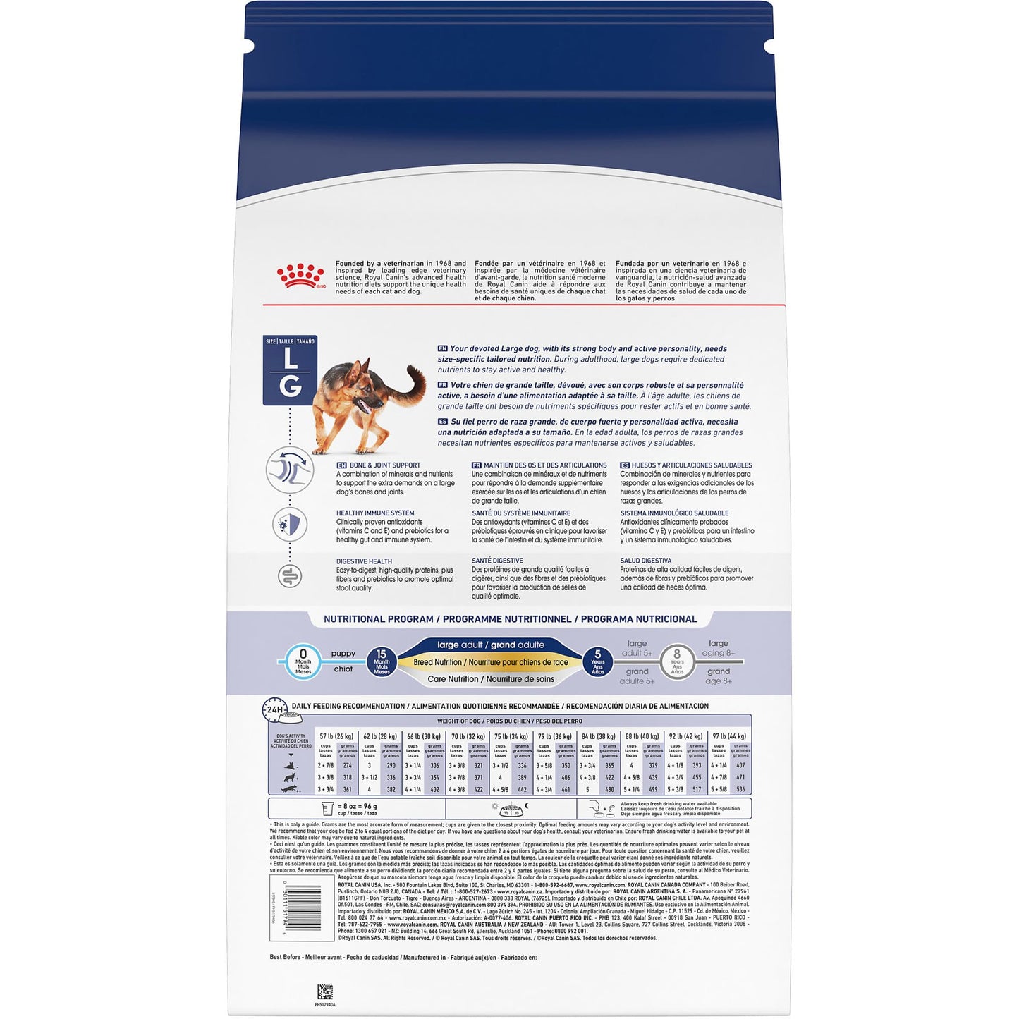 Royal Canin Size Health Nutrition Large Adult Dry Dog Food, 4 lb Bag