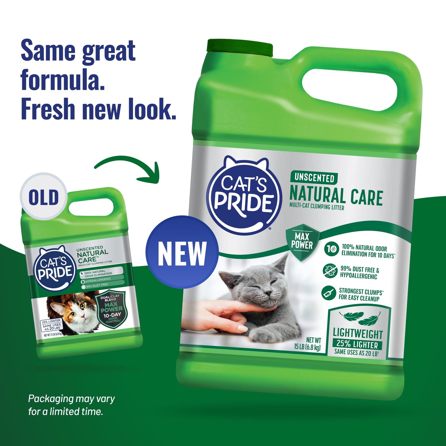 Cat's Pride Max Power: Total Odor Control - Up to 10 Days of Powerful Odor Control - Strong Clumping - 99% Dust Free - Multi-Cat Litter, Scented, 15 Pounds