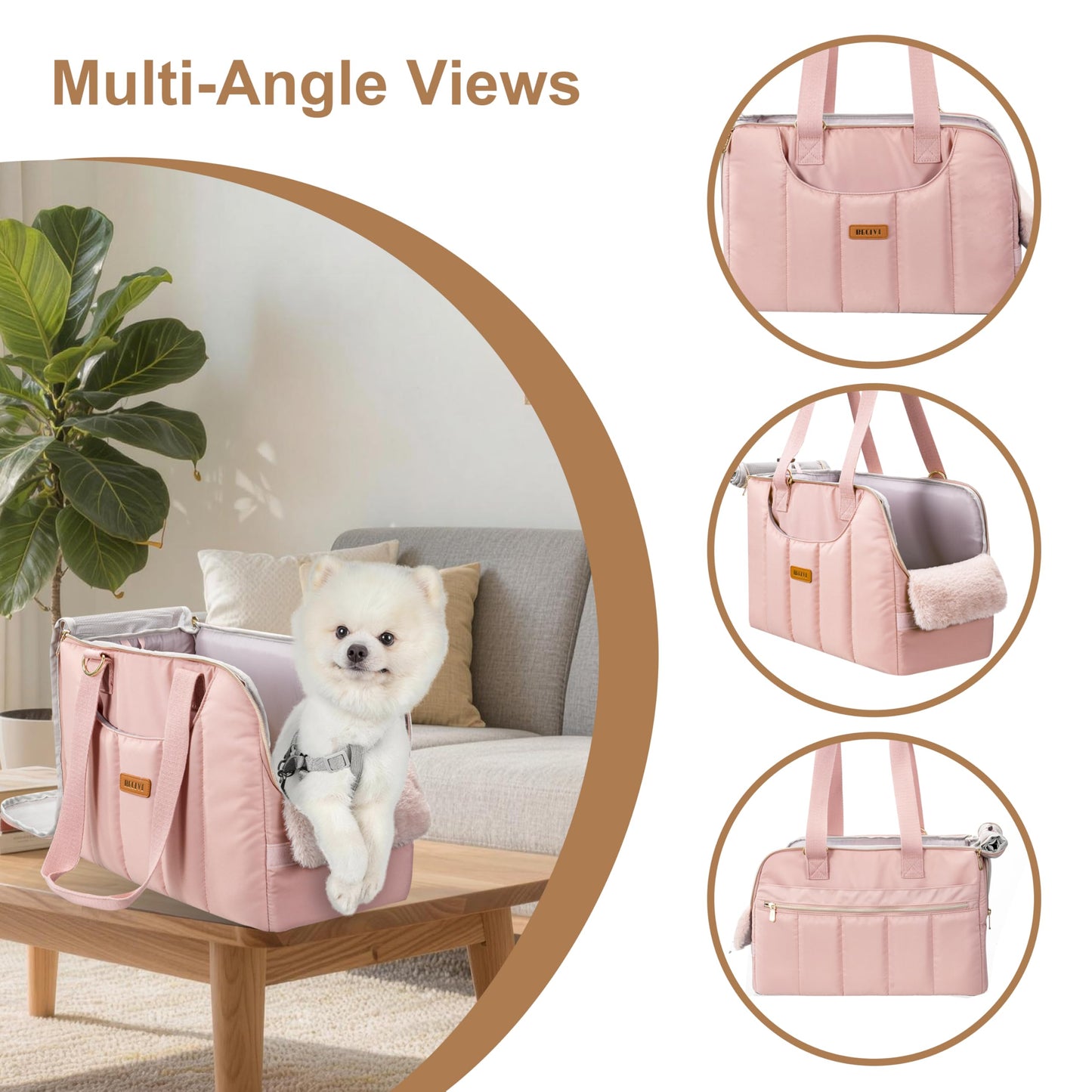 Dog Purse Carrier for Small Dogs Cats Rabbits Up to 12lbs, Lightweight Pet Sling Carriers with Crossbody Strap, Portable Puppy Soft Sided Tote Bag Carrier for Vet,Hiking,Travel Black