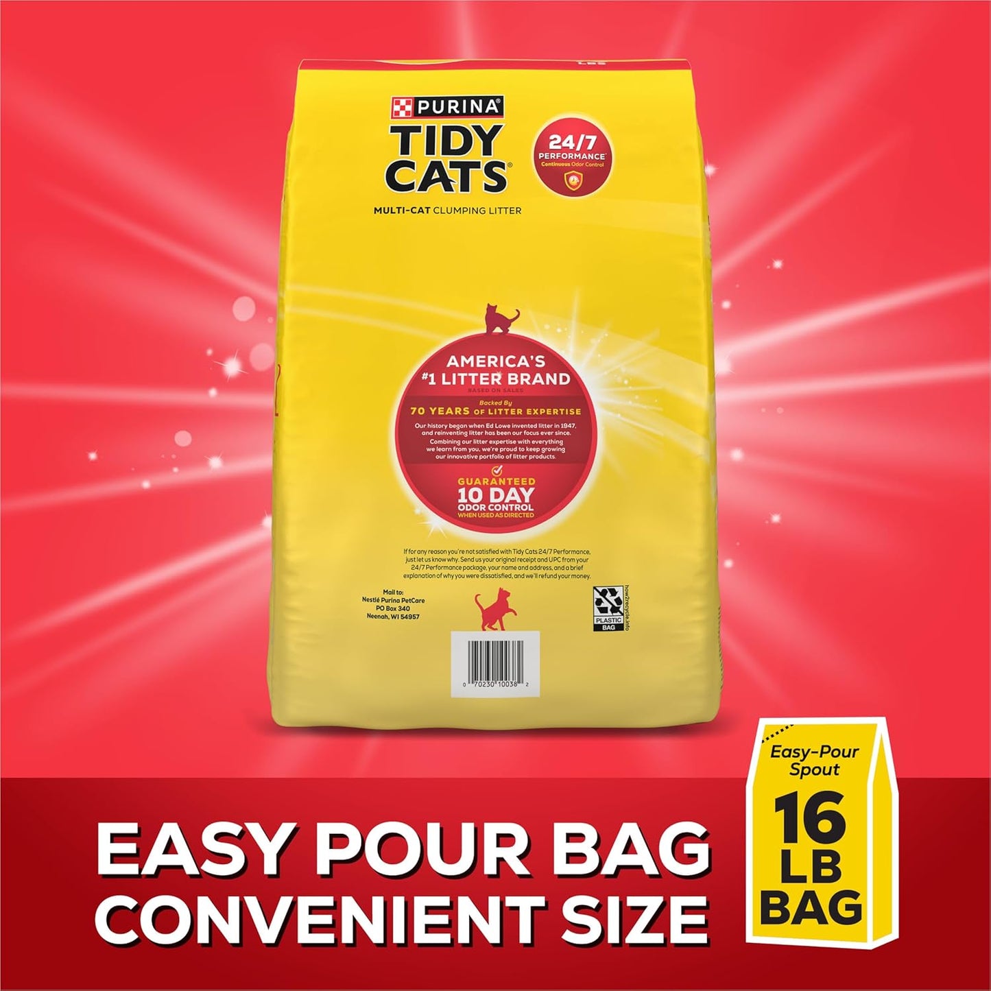 Purina Tidy Cats Clumping Cat Litter, 24/7 Performance Multi Cat Litter - 38 lb. Box
