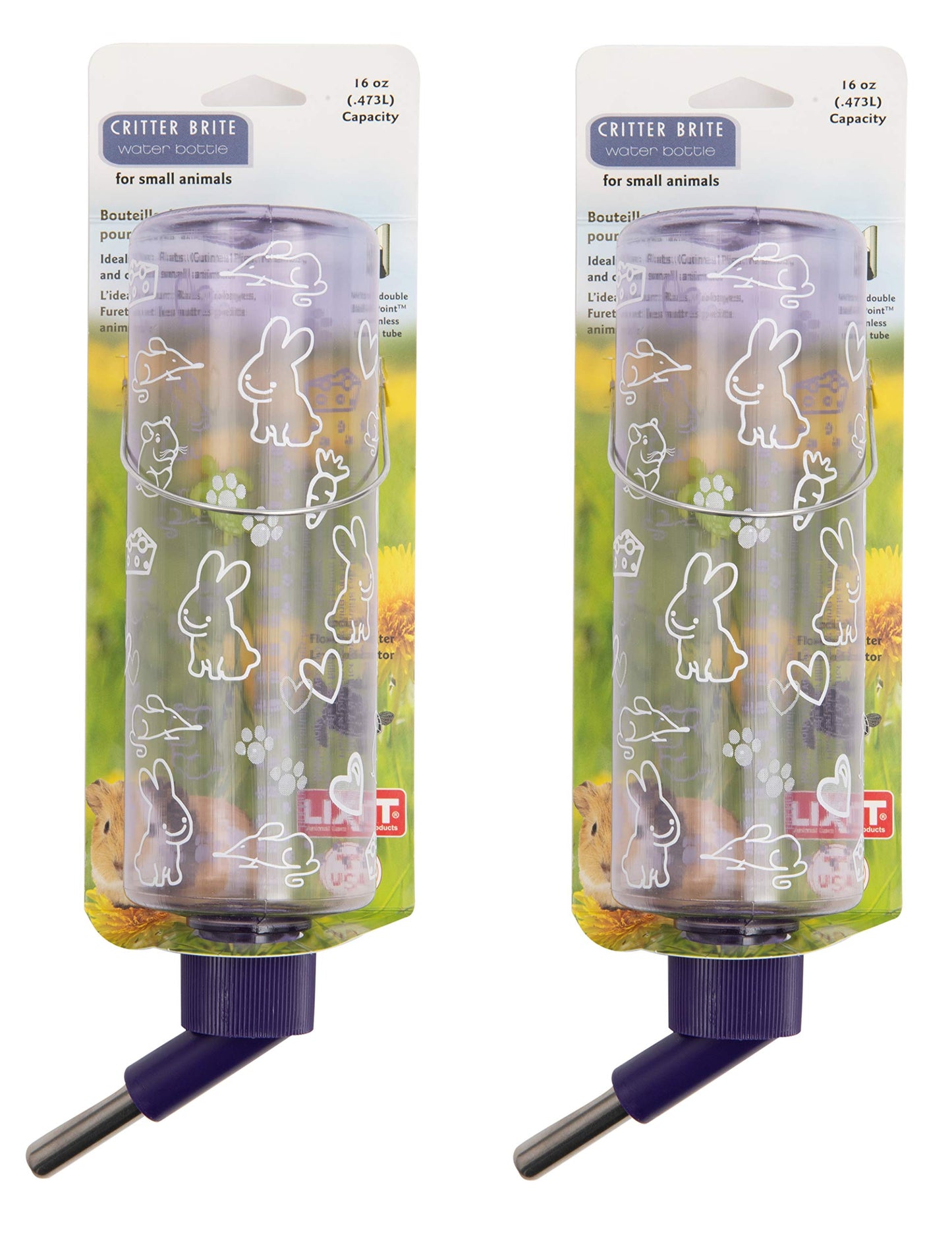 Lixit Standard Cage Water Bottles for Rabbits, Ferrets, Guinea Pigs, Hamsters, Rats, Mice and Other Small Animal's (32 Ounce, Clear)