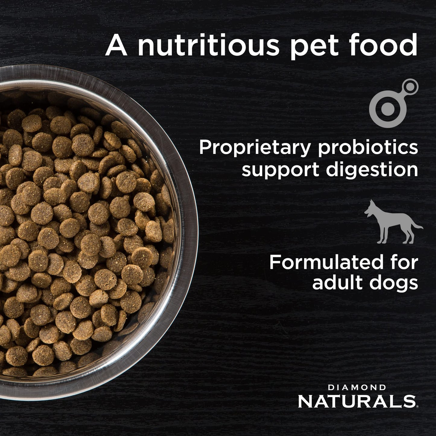 Diamond Naturals Skin & Coat Real Salmon and Potato Recipe Dry Dog Food with Quality Protein, Omega Fatty Acids, Probiotics and Essential Nutrients to Promote Healthy Skin and Coat 30lb
