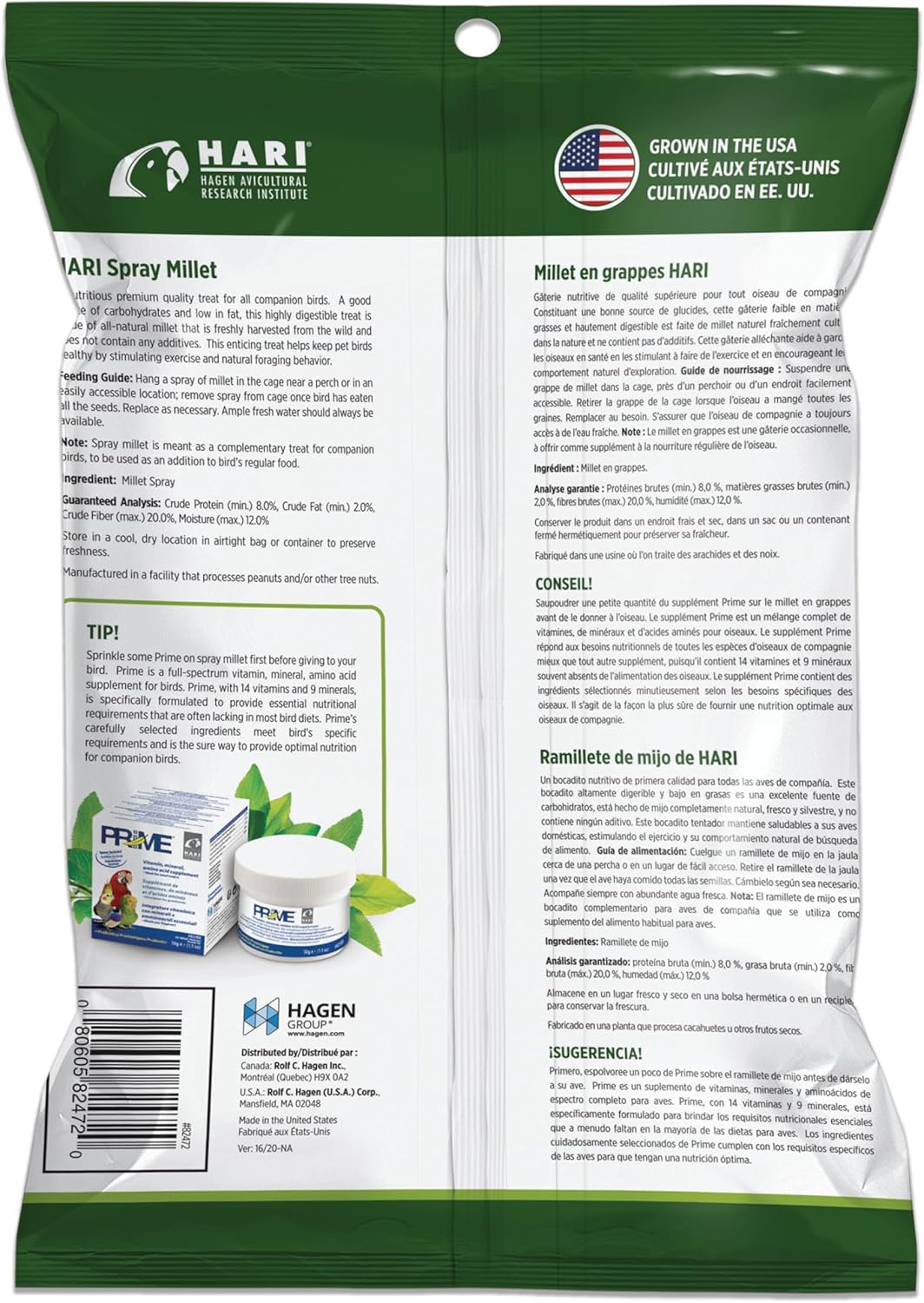 Living World - Millet Spray for Birds, 3.5 Oz – Premium Treat for Budgies, Canaries, Finches, Cockatiels and Other Pet Birds