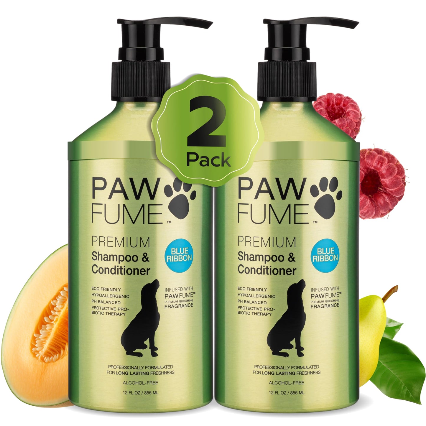 PAWFUME Deshedding Dog Shampoo and Conditioner, Show Dog, 1-Pack – Nourish & Detangle for Silky Soft Coat – Probiotic, Deep-Cleaning, pH-Balanced Formula – Salon-Quality Shampoo for Dogs