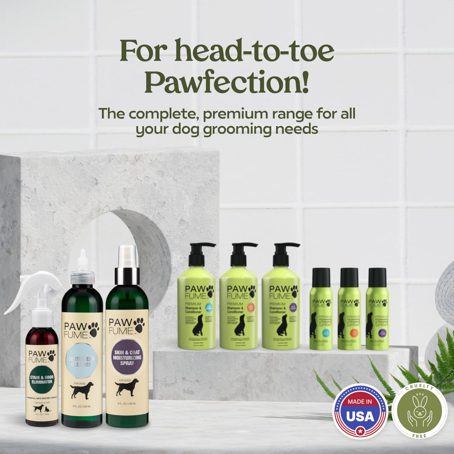 PAWFUME Deshedding Dog Shampoo and Conditioner, Show Dog, 1-Pack – Nourish & Detangle for Silky Soft Coat – Probiotic, Deep-Cleaning, pH-Balanced Formula – Salon-Quality Shampoo for Dogs