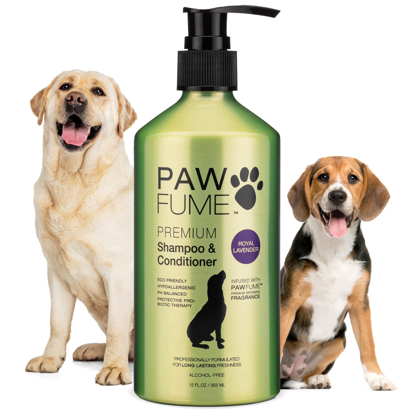 PAWFUME Deshedding Dog Shampoo and Conditioner, Show Dog, 1-Pack – Nourish & Detangle for Silky Soft Coat – Probiotic, Deep-Cleaning, pH-Balanced Formula – Salon-Quality Shampoo for Dogs