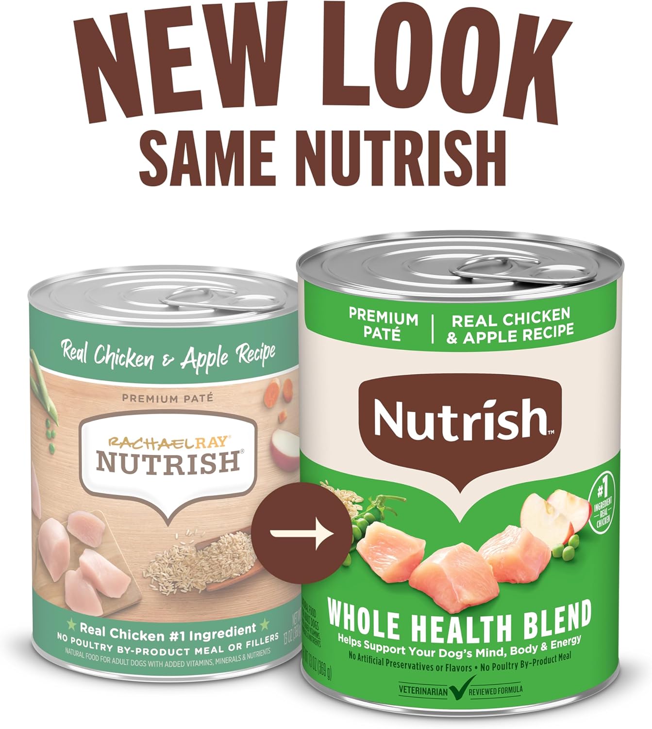 Nutrish Real Beef & Pumpkin Recipe Whole Health Blend Premium Paté Wet Dog Food, 13 oz. Can, 12 Count, Packaging May Vary (Rachael Ray)