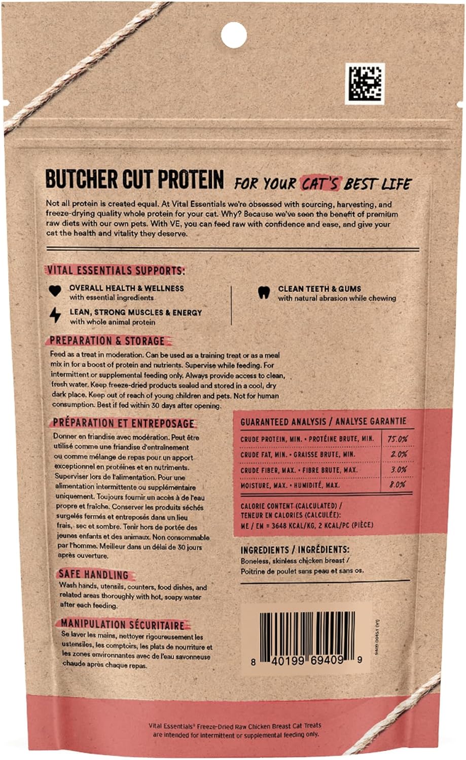 Vital Essentials Freeze Dried Cat Treats | Duck Liver, Single Ingredient | Premium Quality | Grain Free, Healthy Treats for Cats, 0.9 oz Bag