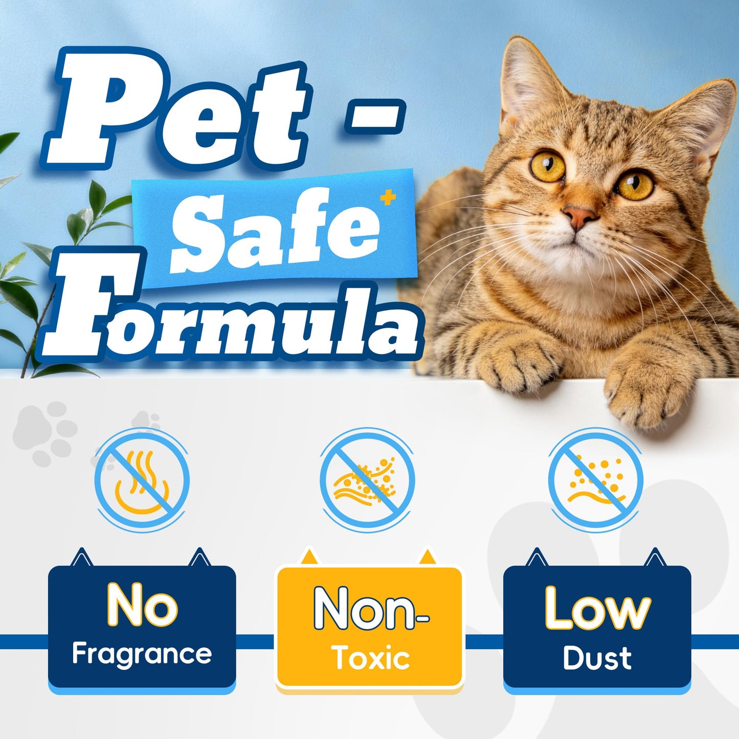 LMJP Crystal Cat Litter with Powerful Odor Control, Non-Clumping, Lasts Up to 2 Months, 8.6lb, Rapid Water Absorption, Unscented & Low Tracking Lightweight Blue & White Silica, 2 Pack of 4.3lb
