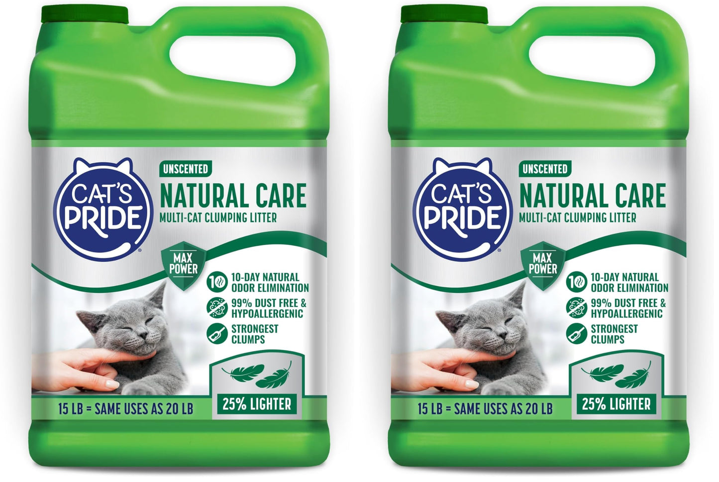 Cat's Pride Max Power: Total Odor Control - Up to 10 Days of Powerful Odor Control - Strong Clumping - 99% Dust Free - Multi-Cat Litter, Scented, 15 Pounds