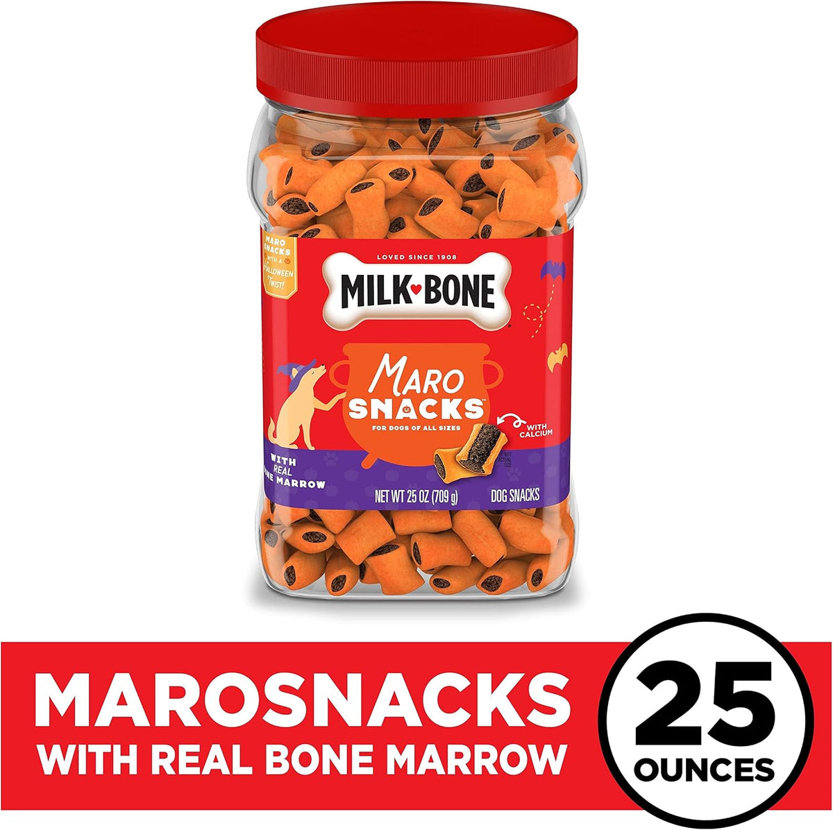 Milk-Bone Spooky Biscuits, Halloween Dog Treats, 24 Oz. Pail
