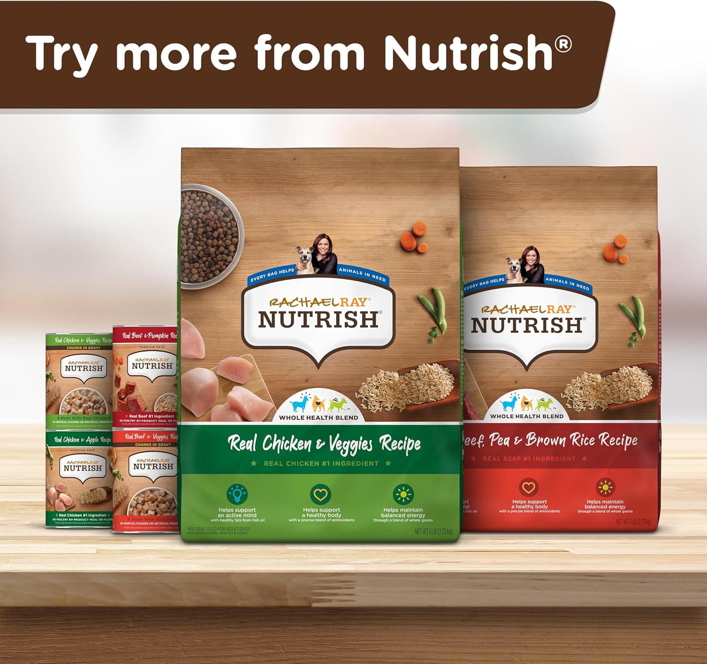 Nutrish Soup Bones Premium Dog Chews with Real Chicken and Veggies, 6.3 oz. Bag, Pack of 8 (Rachael Ray)