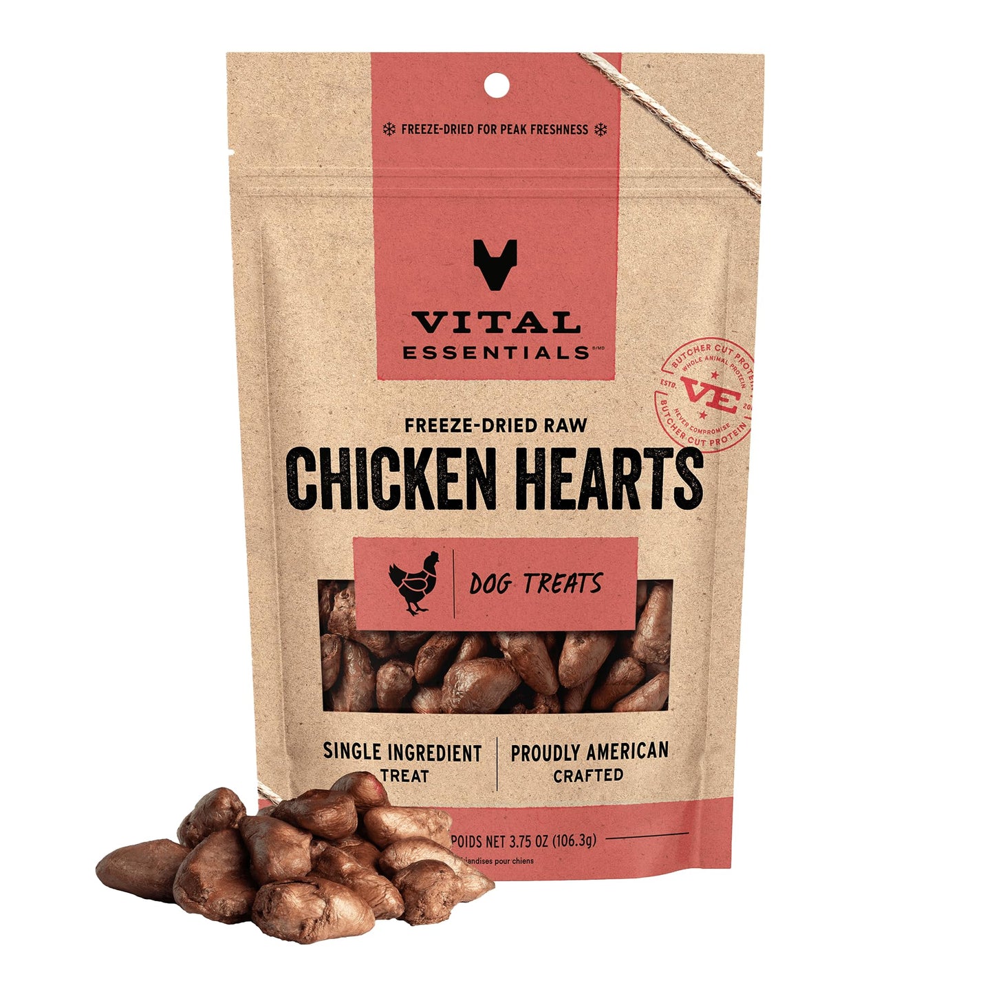 Vital Essentials Freeze Dried Raw Chicken Necks Dog Treats | Single Ingredient | Premium Quality | Grain Free Treats for Dogs, 9 oz Bag