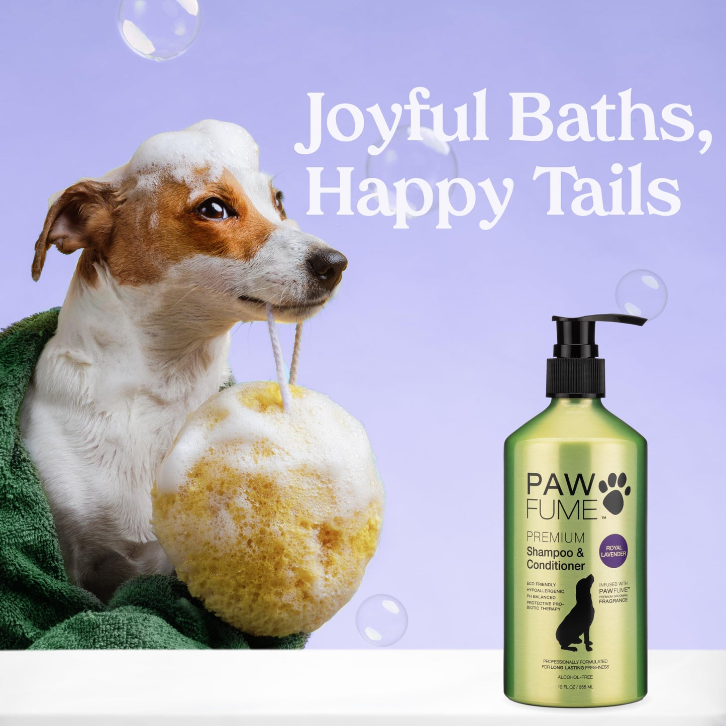 PAWFUME Deshedding Dog Shampoo and Conditioner, Show Dog, 1-Pack – Nourish & Detangle for Silky Soft Coat – Probiotic, Deep-Cleaning, pH-Balanced Formula – Salon-Quality Shampoo for Dogs