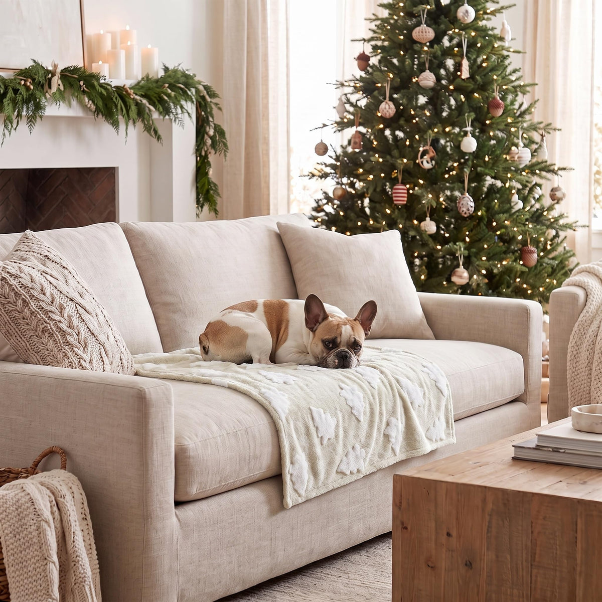 Horaldaily Red Christmas Trees Shape 3D Textured Pets Blanket 20x30