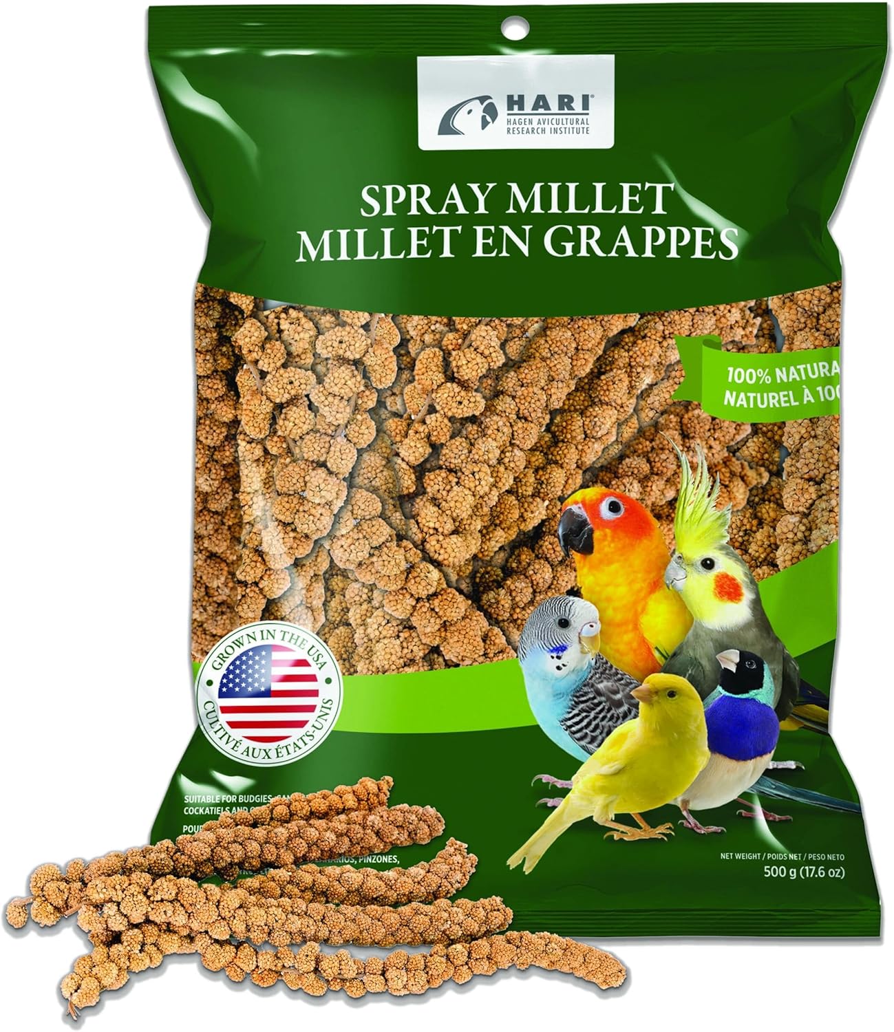Living World - Millet Spray for Birds, 3.5 Oz – Premium Treat for Budgies, Canaries, Finches, Cockatiels and Other Pet Birds