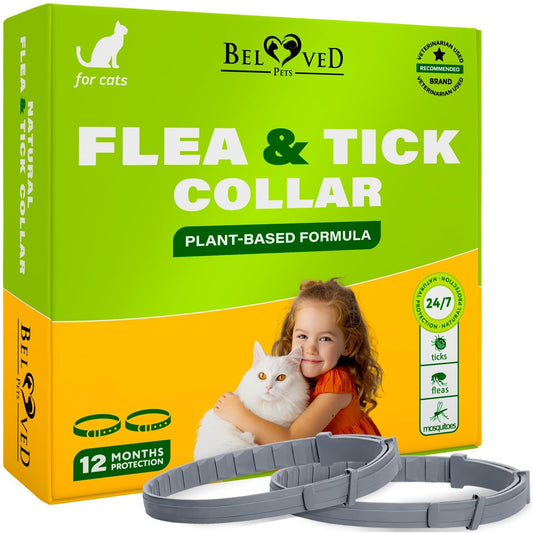 Flea & Tick Collar for Cats 12-Month Protection Essential Oil 1 Count